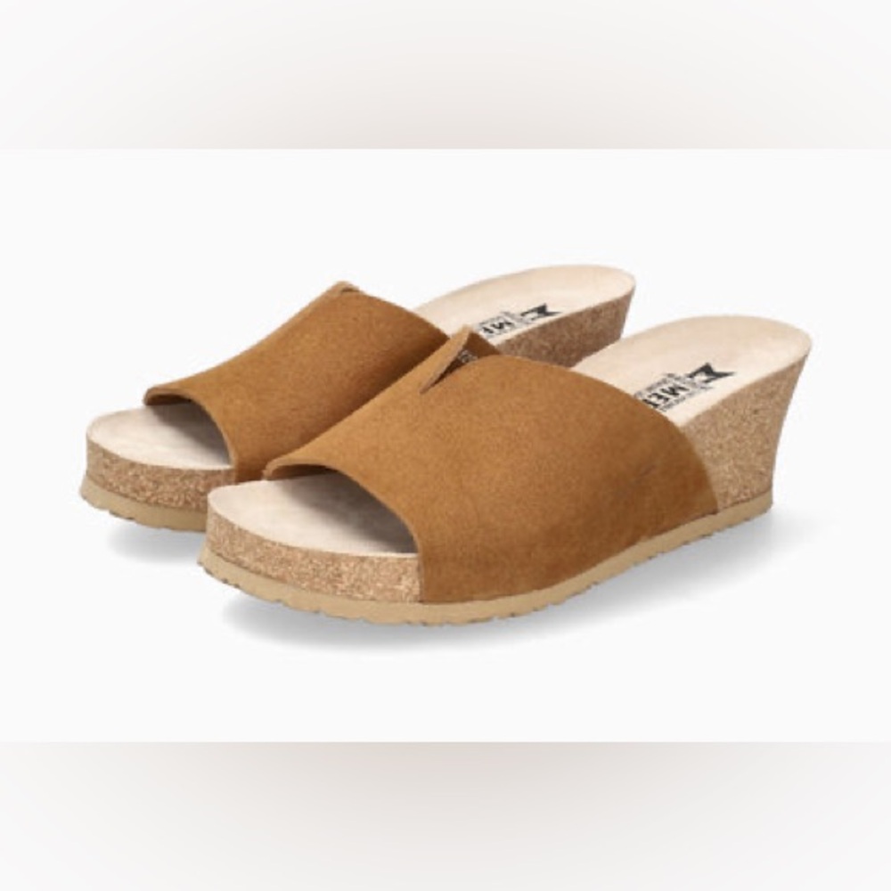 MEPHISTO LISANE WEDGE SANDALS IN TOBACCO SUEDE 40 42 10